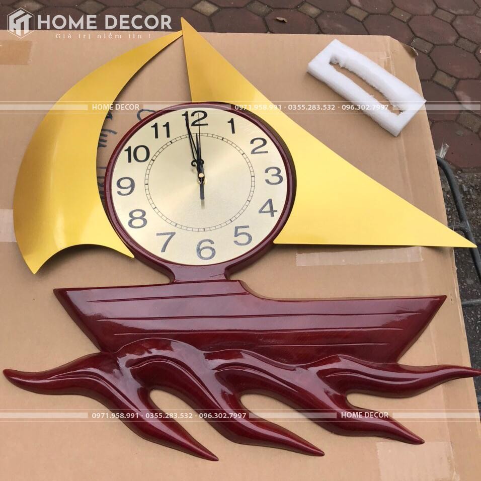 Đồng hồ decor thuyền buồm - gold