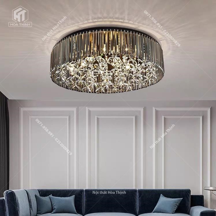 Đèn mâm LED tròn pha lê HTM-25 D60