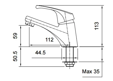 Bản vẽ vòi chậu rửa mặt TOTO TX109LD