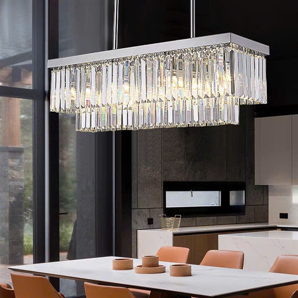 Đèn chùm pha lê khung bạc HTPL-33 Dài 1m2